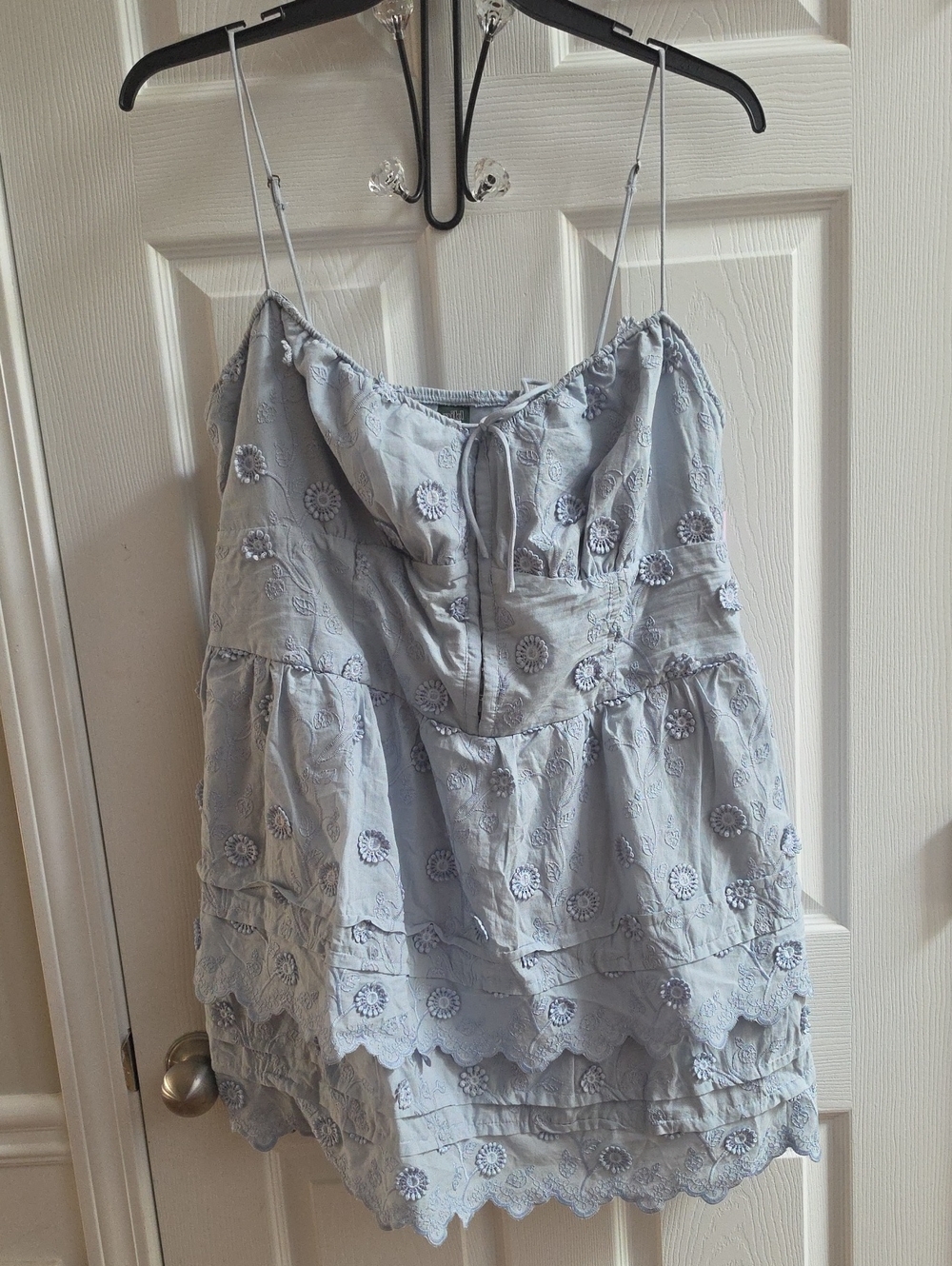 Target Light Blue Embroidered Tiered Dress